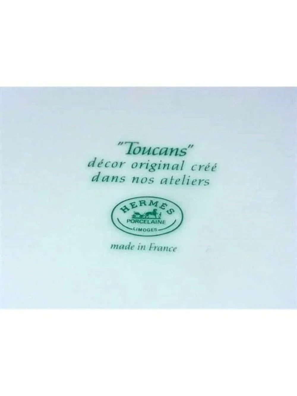 Hermes Toucans Plate Tableware Green Yellow